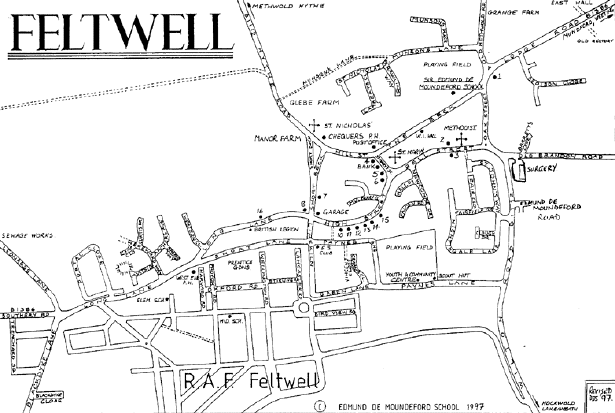 Full village map, road names not clear. 45k