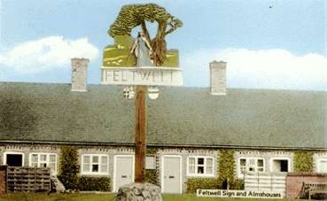 Almshouses hand-coloured
