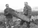 Sid Butcher and Alex Young with Prop Blade from Flight Lt Dore's Crashed Ventura.